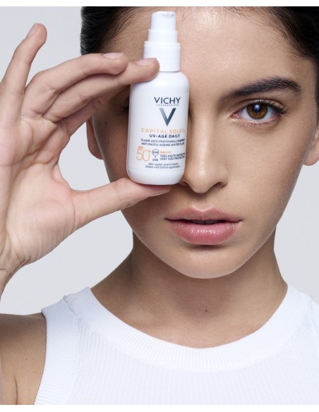 Vichy Capital Soleil UV-Age Daily SPF 50+ – fluid anti-aging cu protecție solară, 40 ml