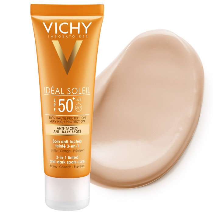 Capital Soleil Cremă Colorată Anti-Pete Pigmentare Cu Protectie Solară Spf 50 Pentru Fată, 50 Ml, Vichy