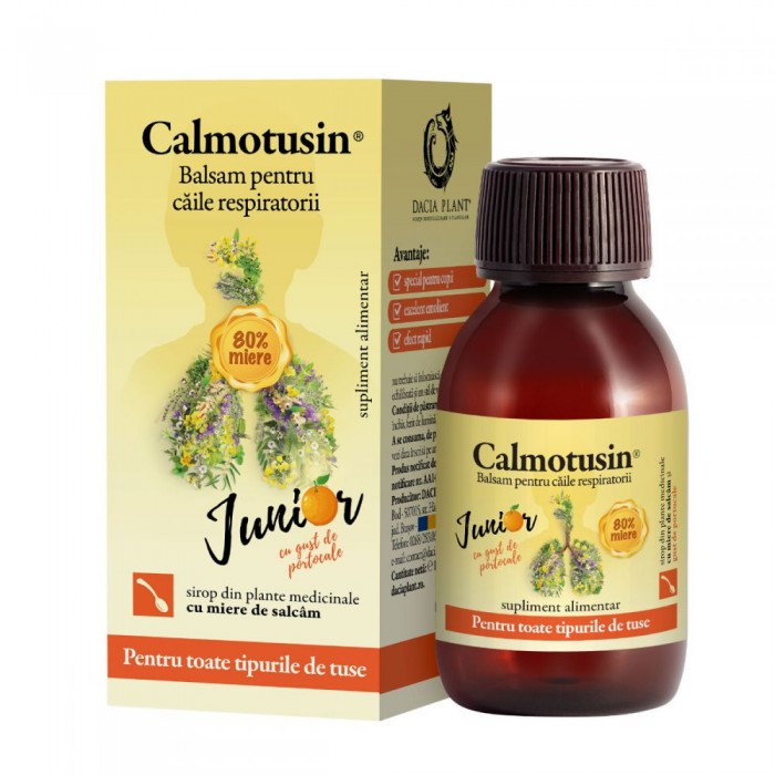 Calmotusin junior sirop portocale, 100ml, Dacia Plant