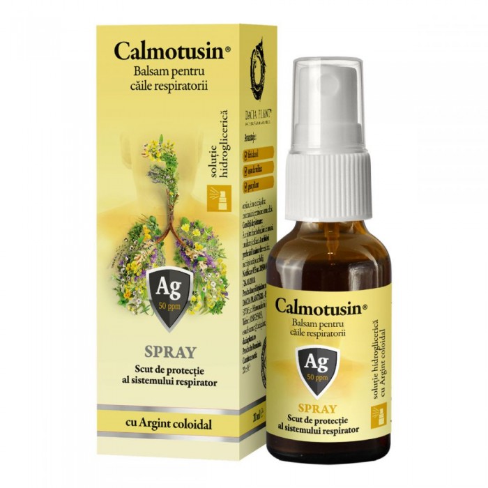 Calmotusin cu argint coloidal fara alcool spray, 20ml, Dacia Plant