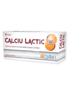 Calciu lactic, 20 de comprimate, Hyllan