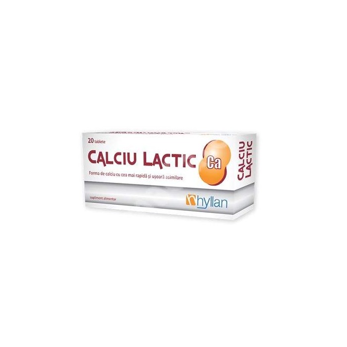 Calciu lactic, 20 de comprimate, Hyllan