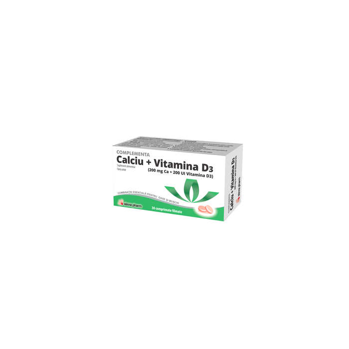 Calciu cu vitamina D3 x 30 comprimate, Slavia