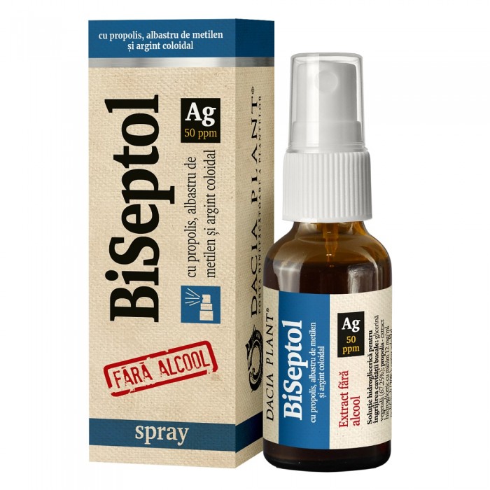 Bi Septol spray cu argint coloidal, 20 ml, Dacia Plant