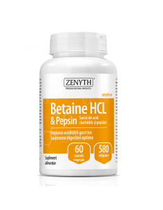 Betaine HCL si Pepsina 580mg, 60 cps, Zenyth