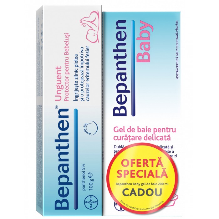 Bepanthen 50mg/g unguent, 100g  Bepanthol Baby gel de dus, 200 ml, Bayer