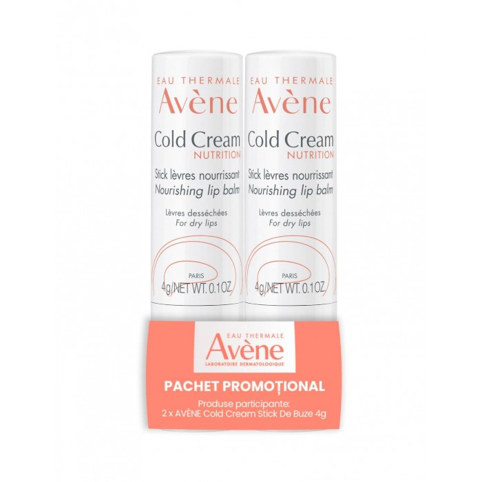 Pachet promotional 1+1 Avene Cold Cream stick de buze, 4g , LAB. PIERRE FABRE FRANTA