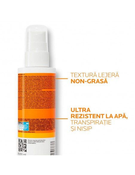 Anthelios spray invizibil fara parfum spf 50+, La Roche-Posay