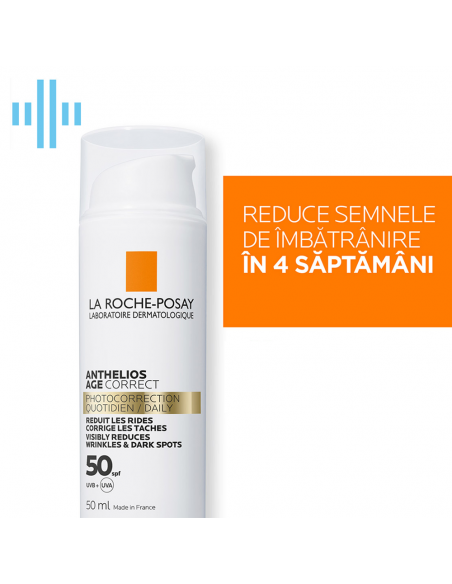 Anthelios Age Correct Crema Cu Protectie Solara Spf 50 Pentru Fata, Cu Actiune Anti-Imbatranire, 50 Ml, La Roche-Posay