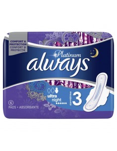 Absorbante Always Platinum Night mărimea 3 – 6 bucăți