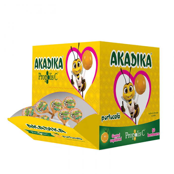 Akadika cu propolis, vitamina C si portocala, 50 de acadele, Fiterman Pharma