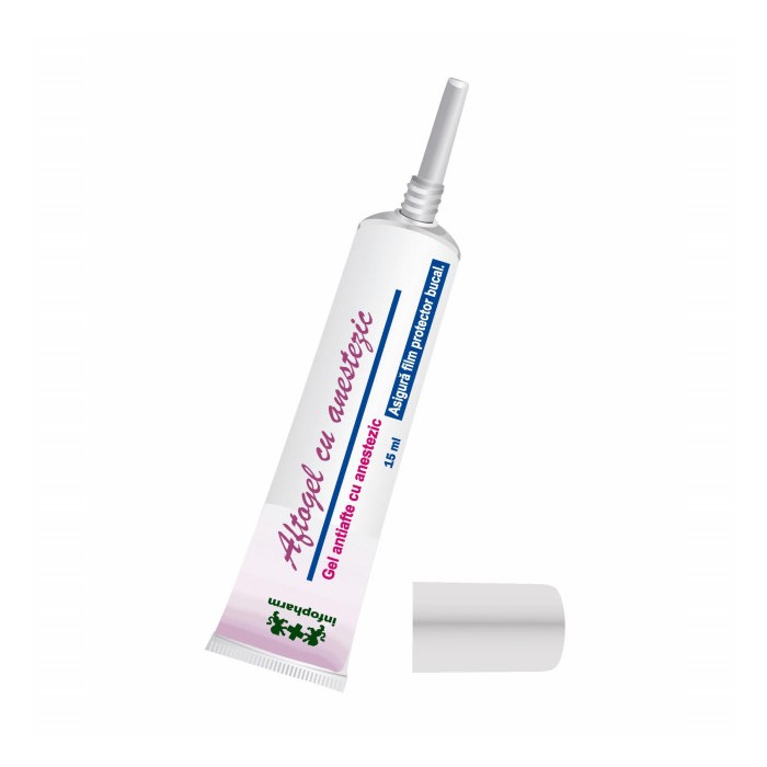 Gel antiafte cu anestezic Aftogel, 15 ml, Infopharm
