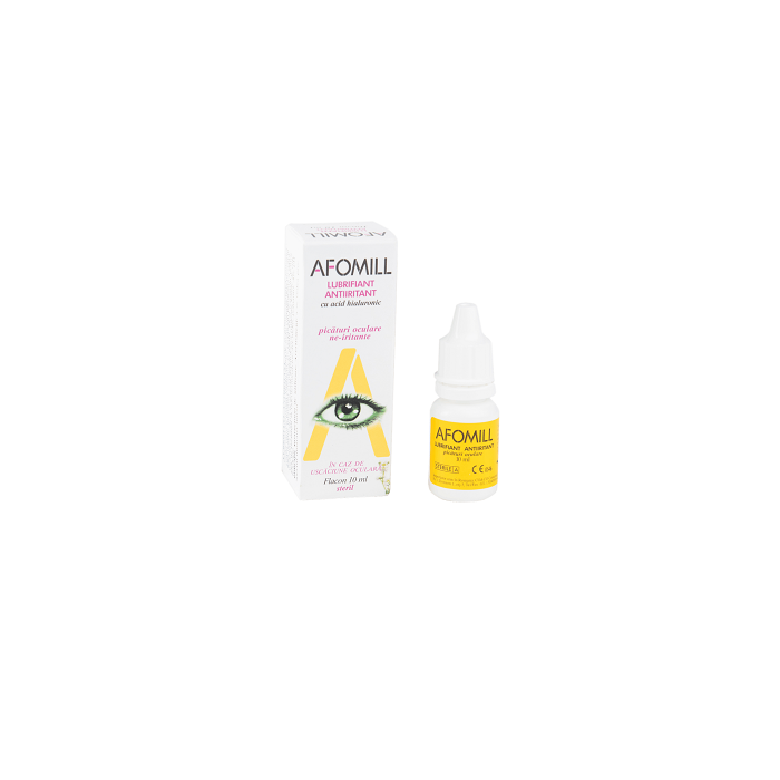 Picaturi oftalmice acid hialuronic antiiritante (Lubrifiant), 10 ml, Afomill